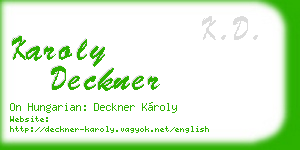 karoly deckner business card